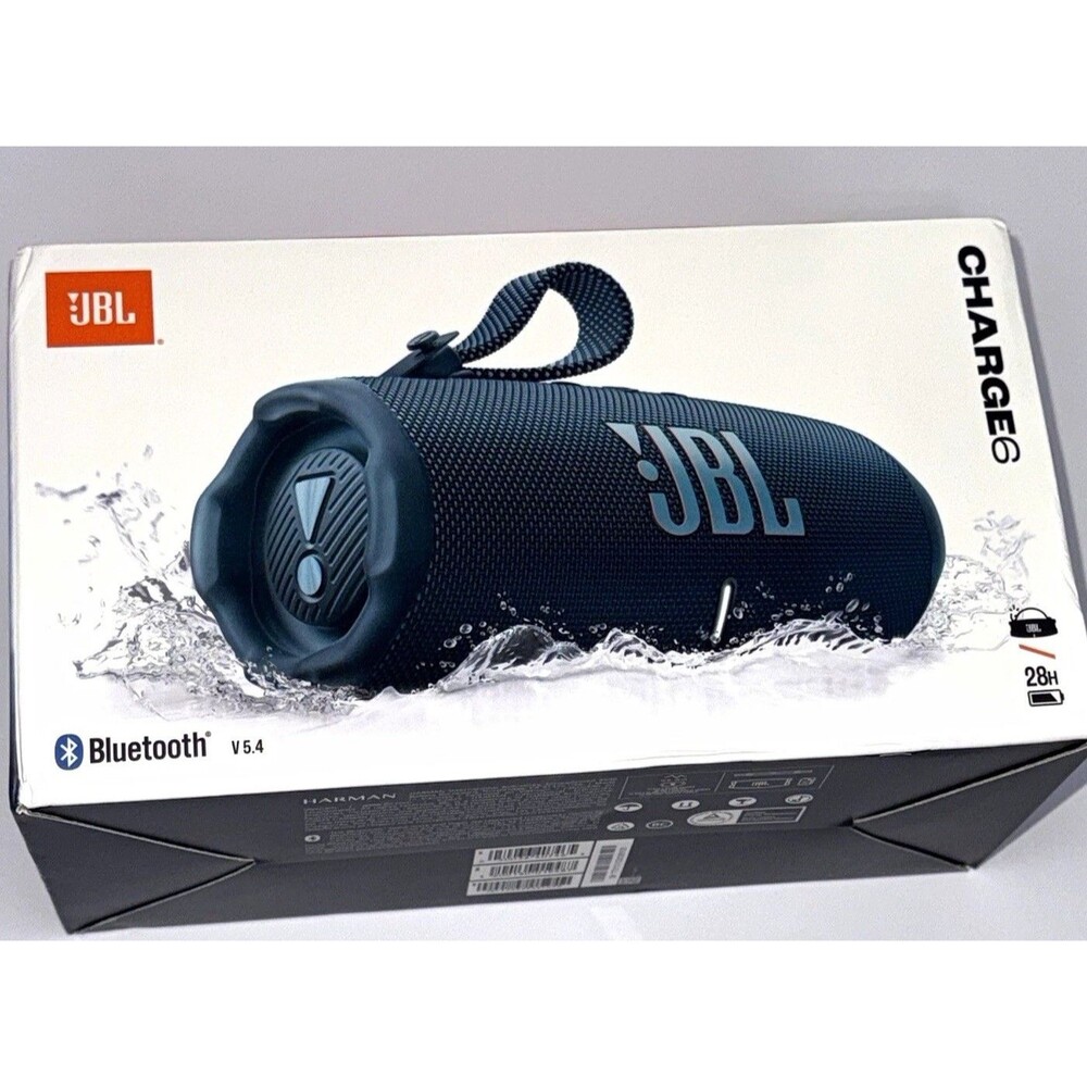 JBL Charge 6 Portable Bluetooth Waterproof Speaker 45W USB-C Blue New In Box